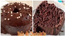 Receitas Deliciosas Bolo Fofinho de chocolate de liquidificador com cobertura de chocolate | Fácil de fazer