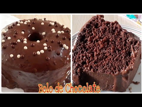 Receitas Deliciosas Bolo Fofinho de chocolate de liquidificador com cobertura de chocolate | Fácil de fazer