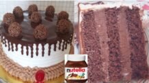 Receitas Deliciosas Bolo de Brigadeiro Cremoso de Nutella Delicioso