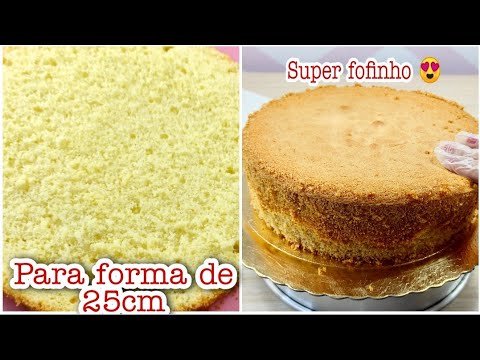 Receitas Deliciosas Massa Pão de Ló Super Fofinha para forma de 25cm Redonda | Massa para Bolo de aniversário