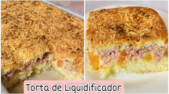 Receitas Deliciosas Torta de Liquidificador de Presunto e Queijo com Massa super Fofinha