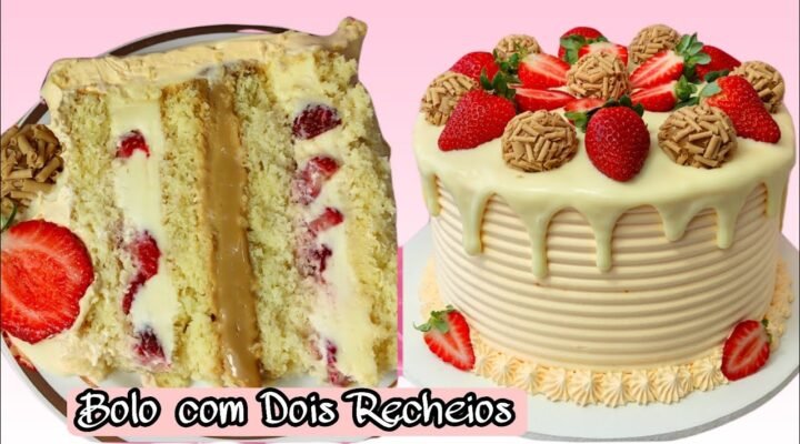 Receitas Deliciosas VOCÊS PRECISAM FAZER ESSA COMBINAÇÃO DE RECHEIOS 😍 BOLO COM DOIS RECHEIOS PARA FESTAS E ANIVERSÁRIO