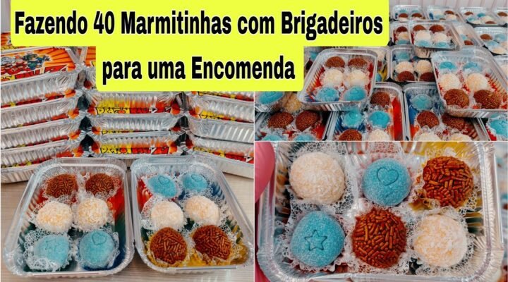 Receitas Deliciosas Fazendo 40 MARMITINHAS com BRIGADEIROS para uma ENCOMENDA de ANIVERSÁRIO – 3 SABORES DE BRIGADEIROS