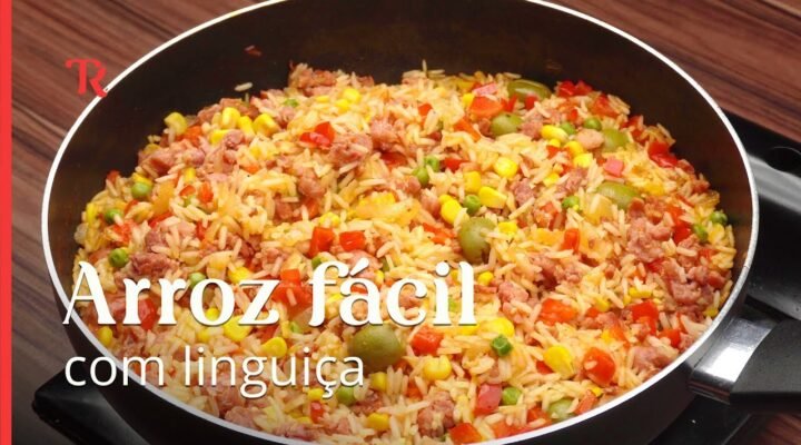 Essa receita de arroz com linguiça é perfeita para o seu almoço ou jantar!