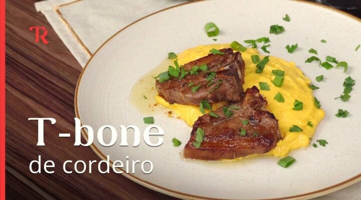 T-Bone de cordeiro com purê de cenoura delicioso e super fácil de fazer!