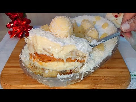 Receitas Deliciosas SOBREMESA CREMOSÍSSIMA – PAVÊ DE COCO COM ABACAXI PARA A CEIA DE NATAL