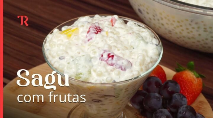 Já comeu sagu com frutas assim? Essa receita fica incrível e deliciosa!